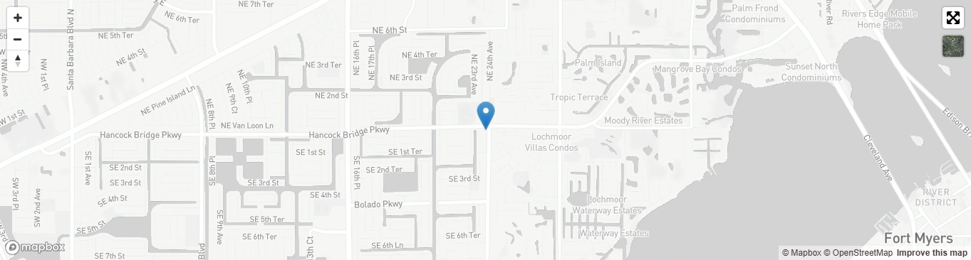 Map showing Tandem Electric near Hancock Bridge Parkway in Cape Coral